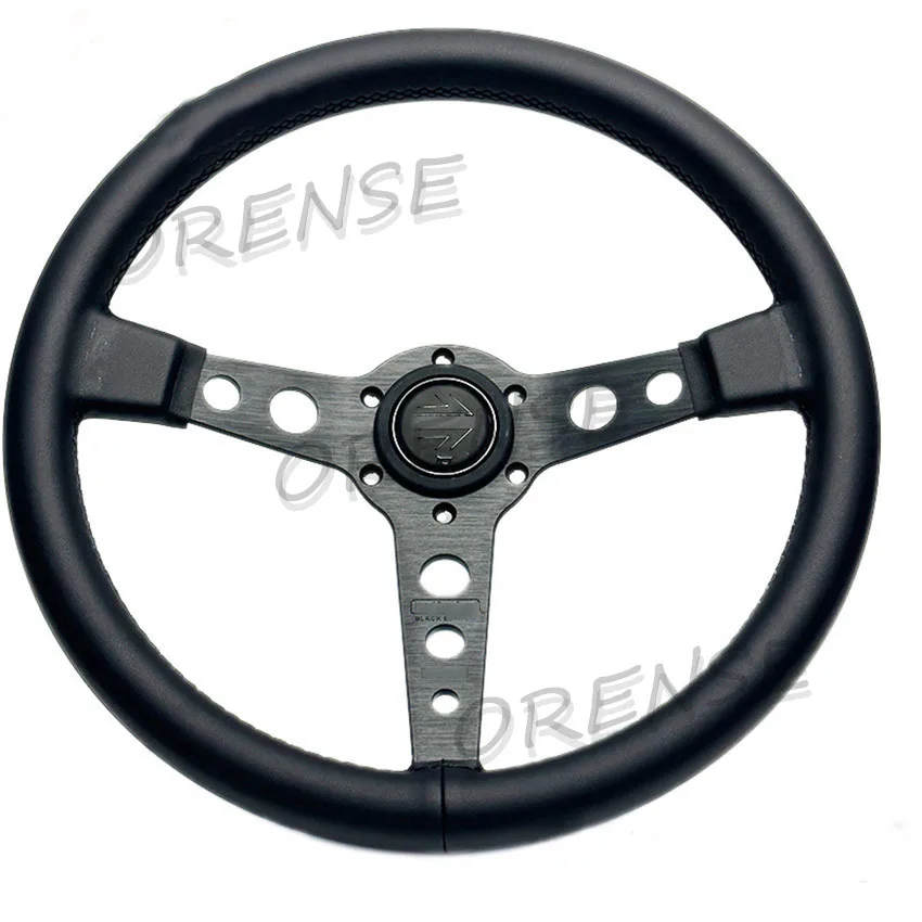 14Inch Black Edition Suede Leather Steering Wheel 350mm Tuning Race Sport Steering Wheel For Universal