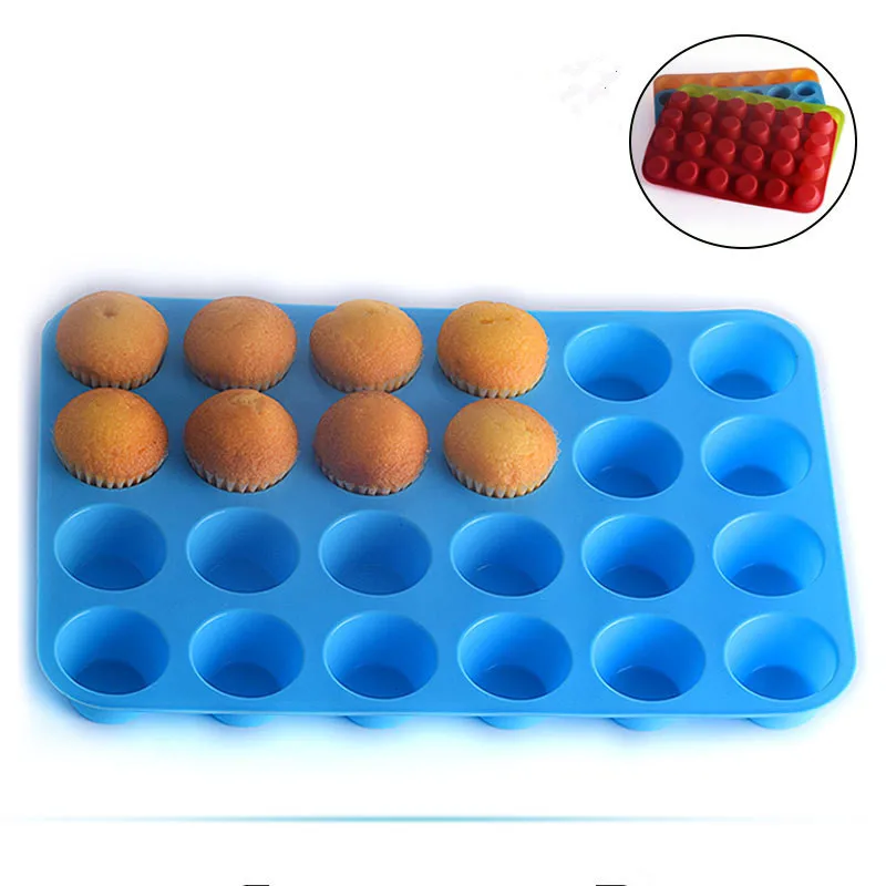 

Muffin Cup 24 Cavity Silicone Cake Molds Soap Cookies Cupcake Baking Equipment And Accessories Pan Mold Cake Mold Tray XB 017