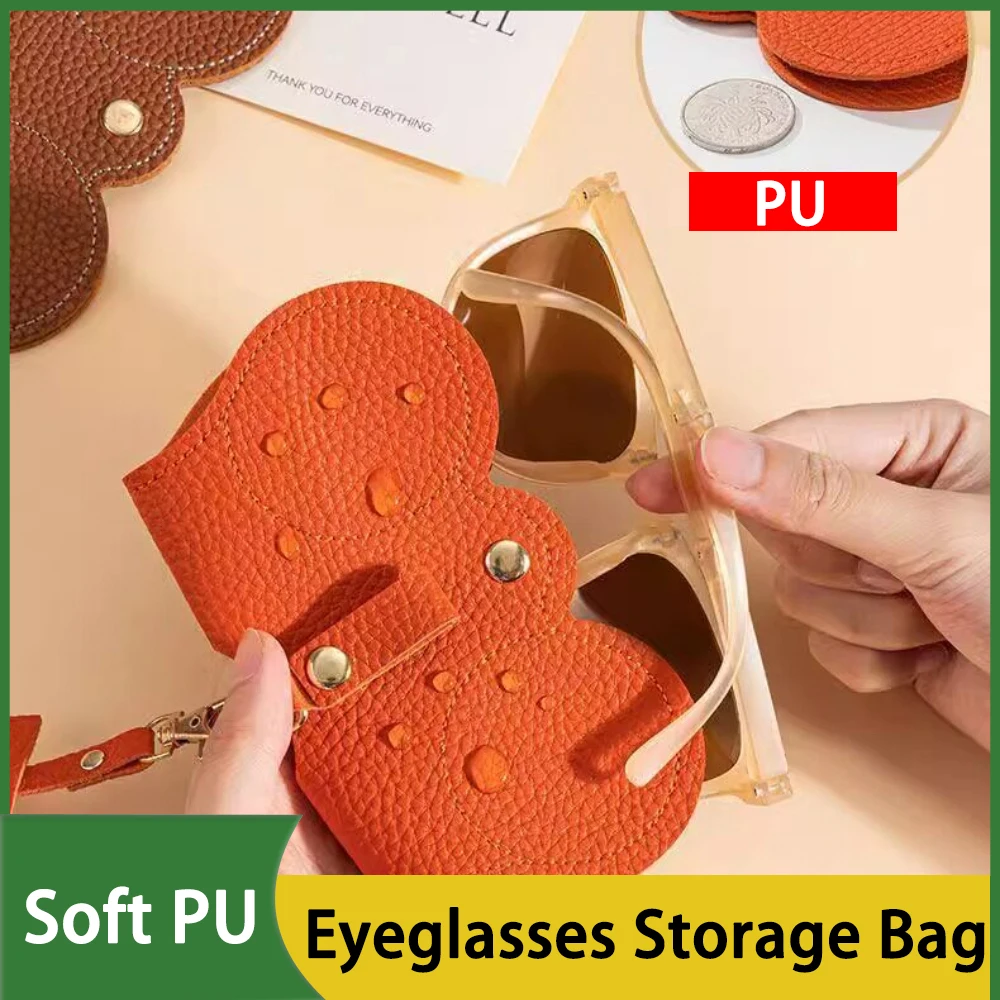 1-3Pcs Lychee Pattern Retro Eyeglasses Storage Bag Portable Hanging Sunglasses Case Myopia Glasses Frame Pouch For Travel