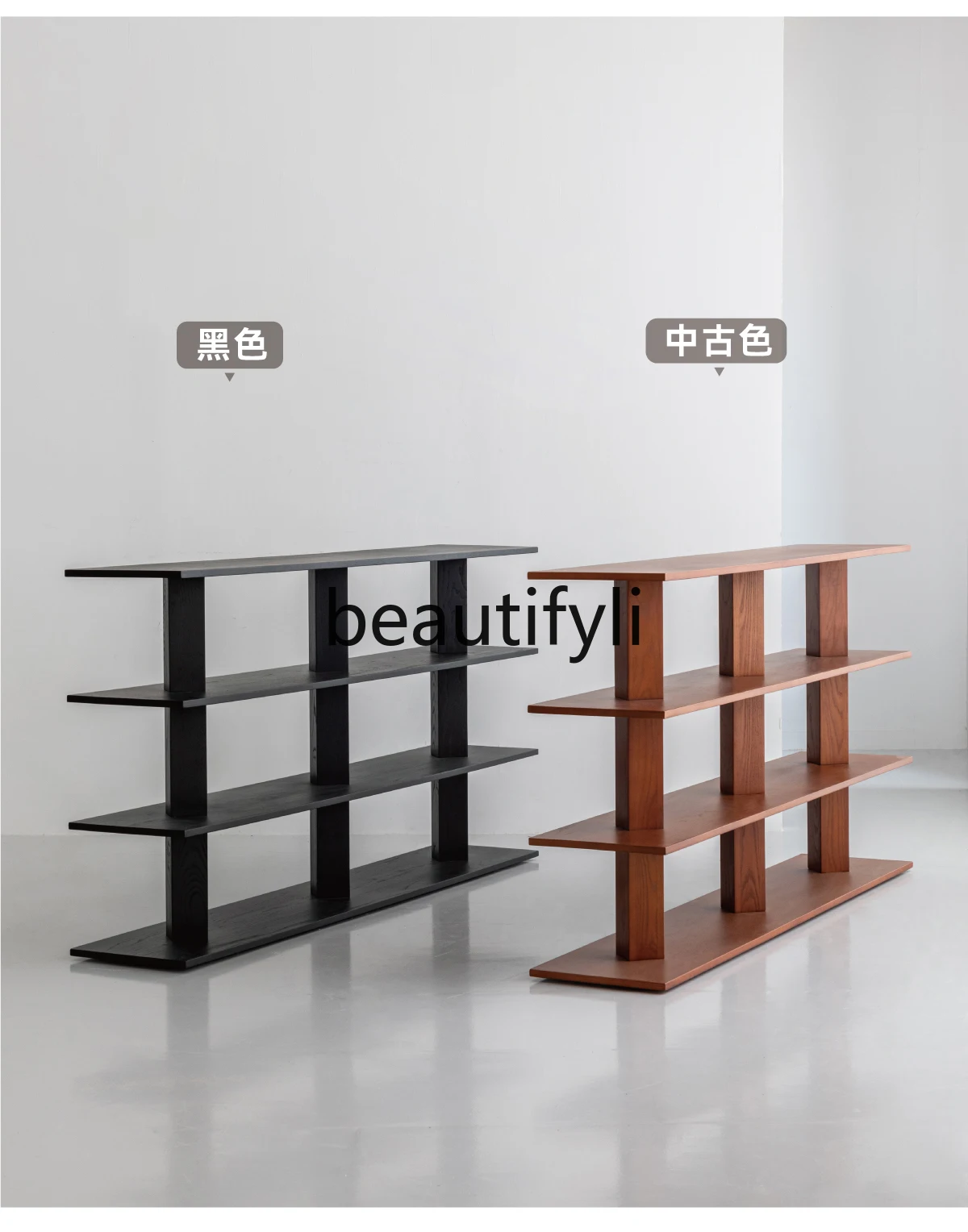 Storage Rack Bookshelf Floor-standing Organizer Vintage Living Room Study Sofa Solid Wood Magazine Rack Bookcase