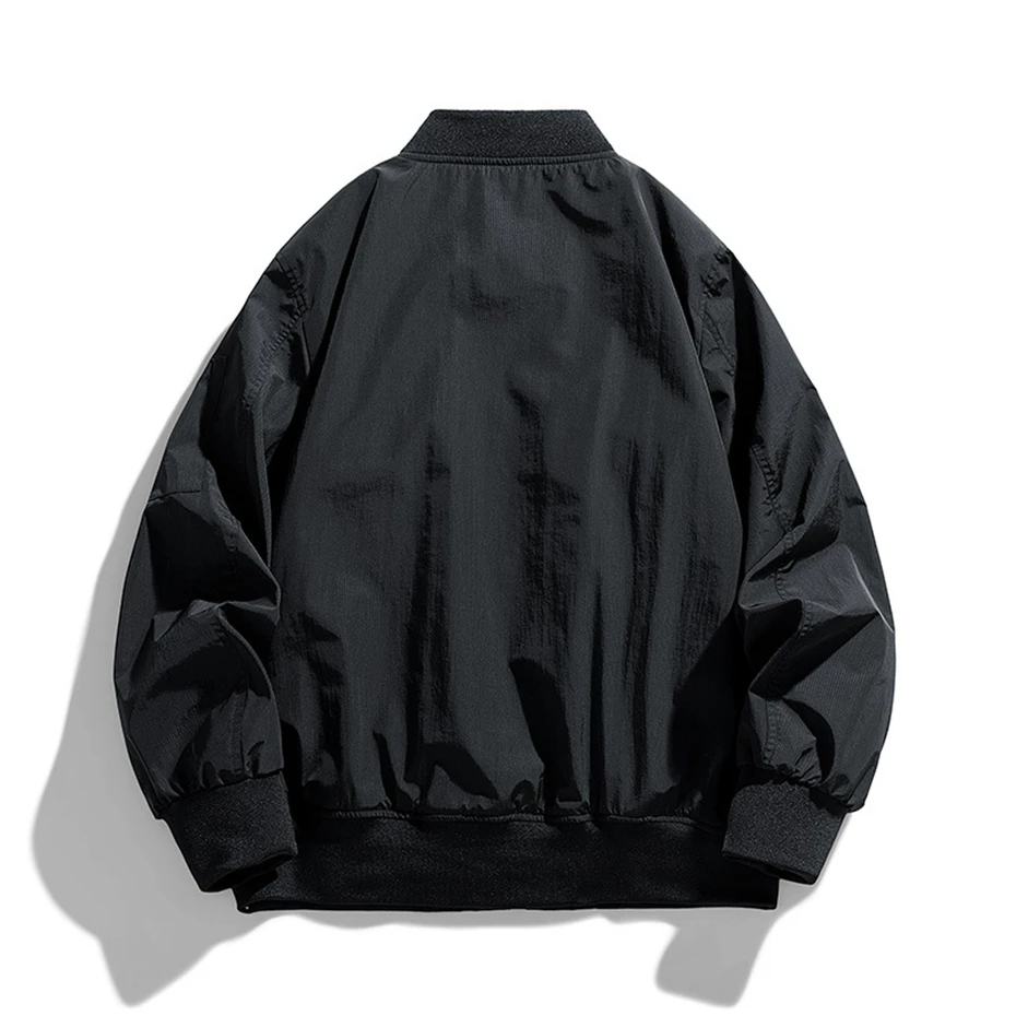 Jaquetas bomber de beisebol masculinas, casaco preto carga, jaquetas soltas casuais, outerwear masculino, moda, primavera, outono