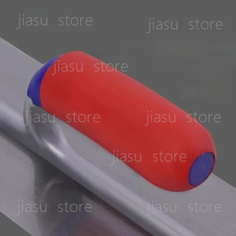 Rounded Tip Finishing Plaster Trowel, Carbon Steel Blade Plastic Handle Concrete Spatula Building Tool