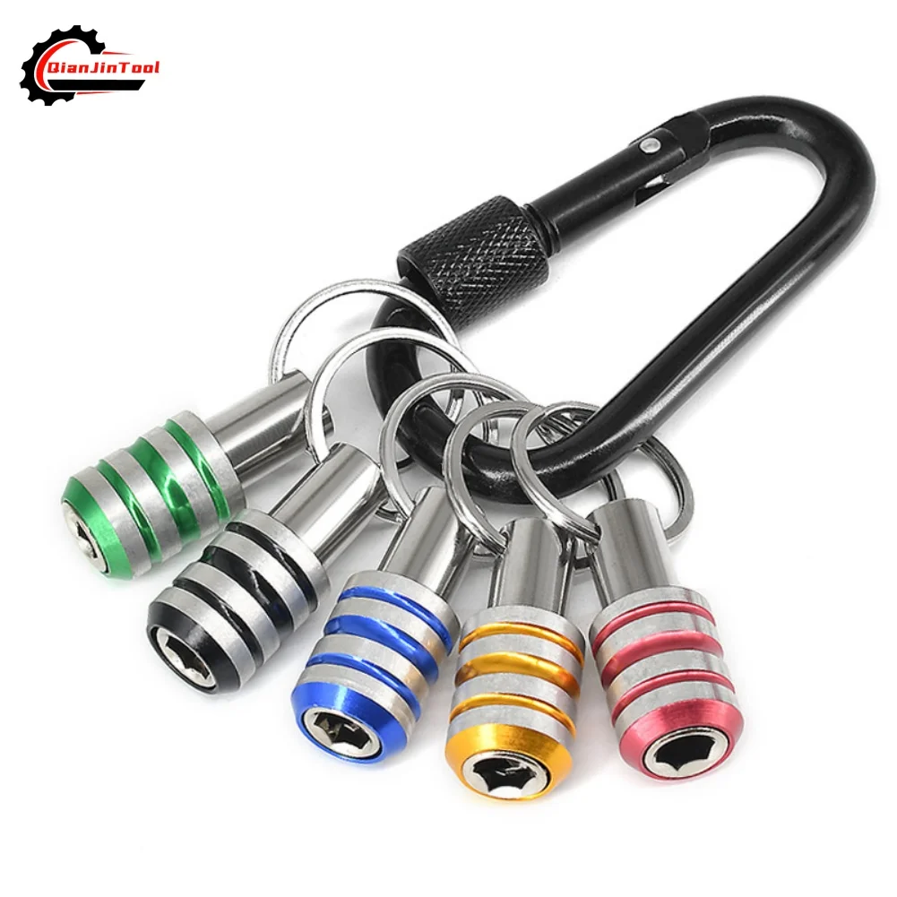 5Pcs Screwdriver Bit Holder Color Keychain Quick Change Connecting Rod 1/4'' Hex Handle Quick Release Sleeve Conversion Rod Set
