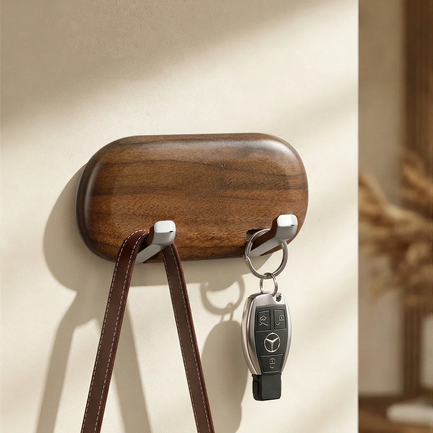 yesMedieval style walnut wall hanging clothes hanging hook wholesale no punch suction cup bathroom kitchen toilet door back hook