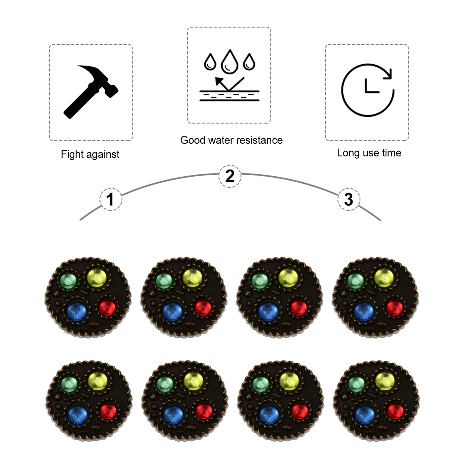 

10Pcs Copper Vintage Metal Buttons Decorative Sewing Accessories DIY Clothing Coat Dress Buttons Metal Button Sewing Button