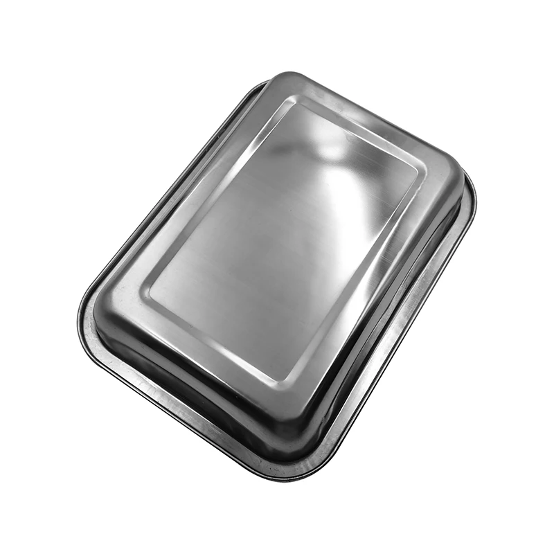 Stainless Steel Square Tray Sterilization Tray Surgical Tray 2 Sizes Surgical Medical Dental Storage Tray Lab Instrument Tray