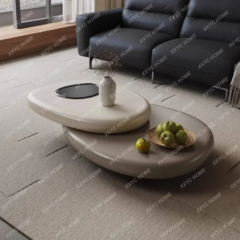 TT pebble rotating coffee table minimalist Italian living room home