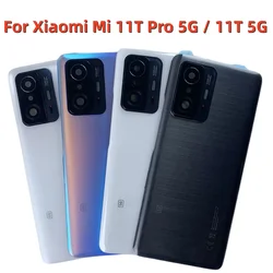 Original Glass Cover For Xiaomi Mi 11T Pro 5G / 11T 5G Back Cover Battery Door Rear Housing Case Replacement With Camera Lens