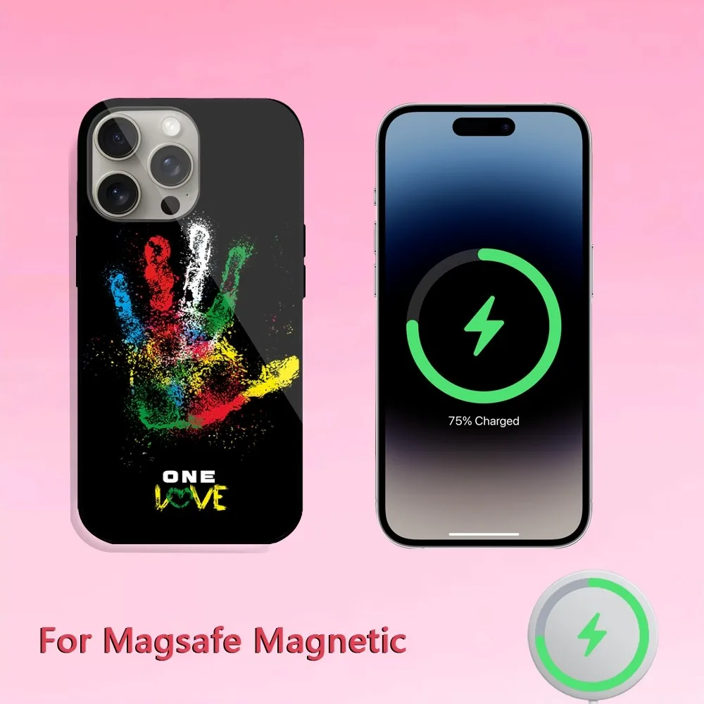 Singer B-bob marley Phone Case For iPhone 11 12 13 14 15 Plus Pro Max Magsafe Magnetic Wireless Charging shell