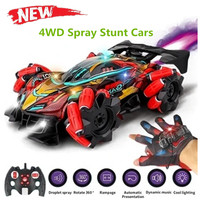 RC Stunt Car Dual Remote Control 4WD RC Drift Car Glove Gesture Radio Control Electric Children Toys With Music Led Lights