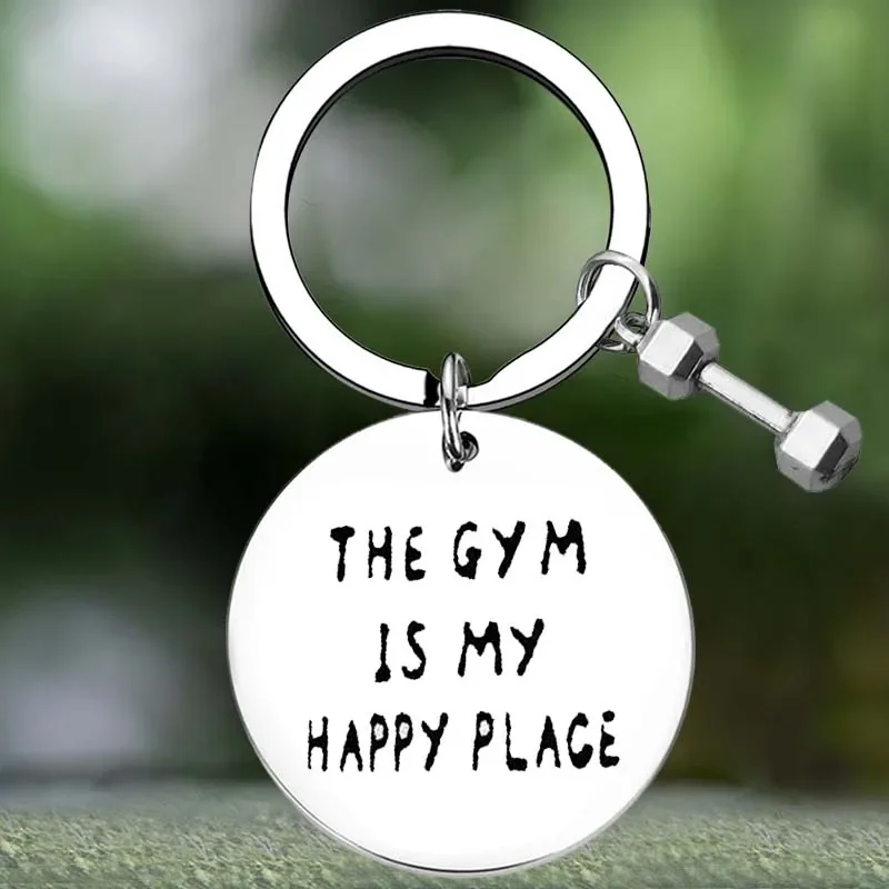 Cute Workout Gym Keychain Dumbbell Key Chain Pendant Jewelry Fitness Trainer gift Women Men Bodybuilding Inspirational Gifts