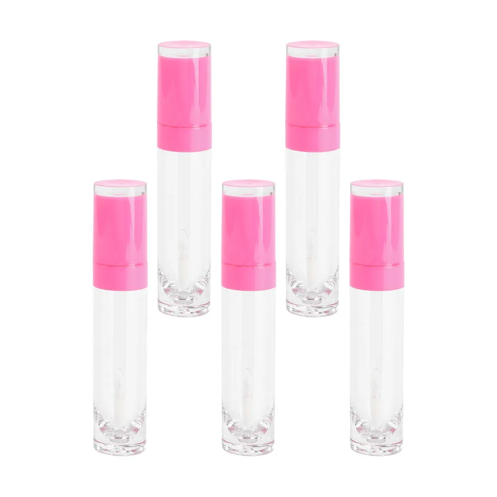 

5 Pcs Lip Gloss Containers Empty Plastic Tubes Portable Refillable Eyelash Oil Growth Balm Small Bottles Lightweight Gifts