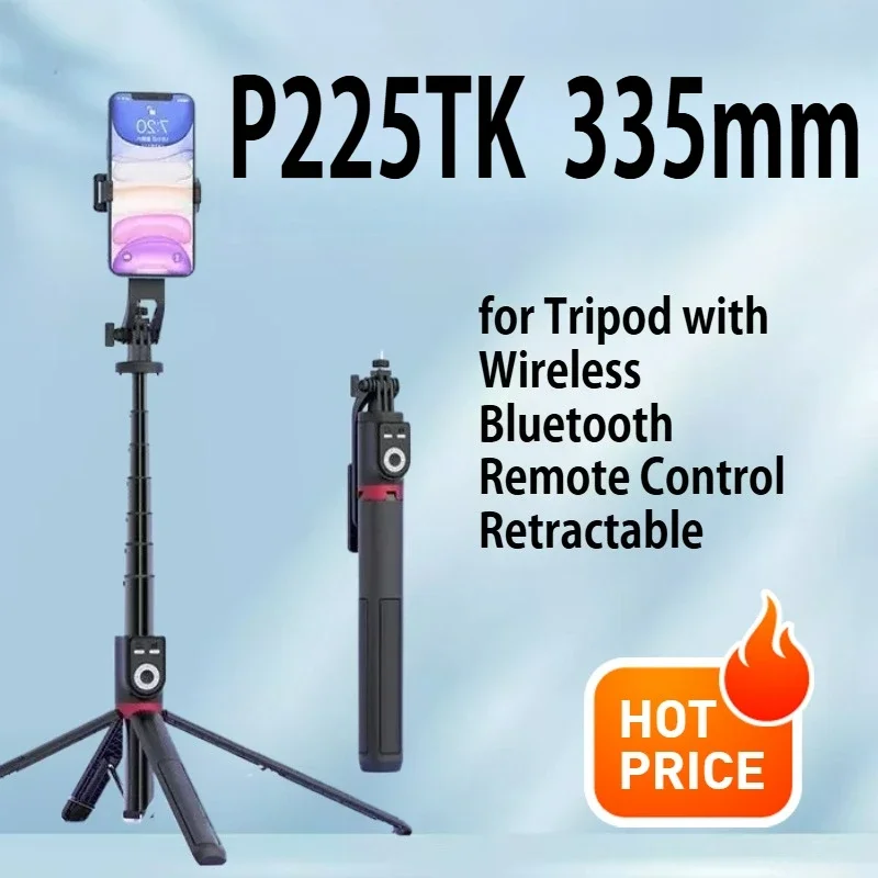 

P225TK Selfie Stick Tripod 220CM Mobile Phone Tripod with Wireless Bluetooth Remote Control Retractable Aluminum Alloy Bracket