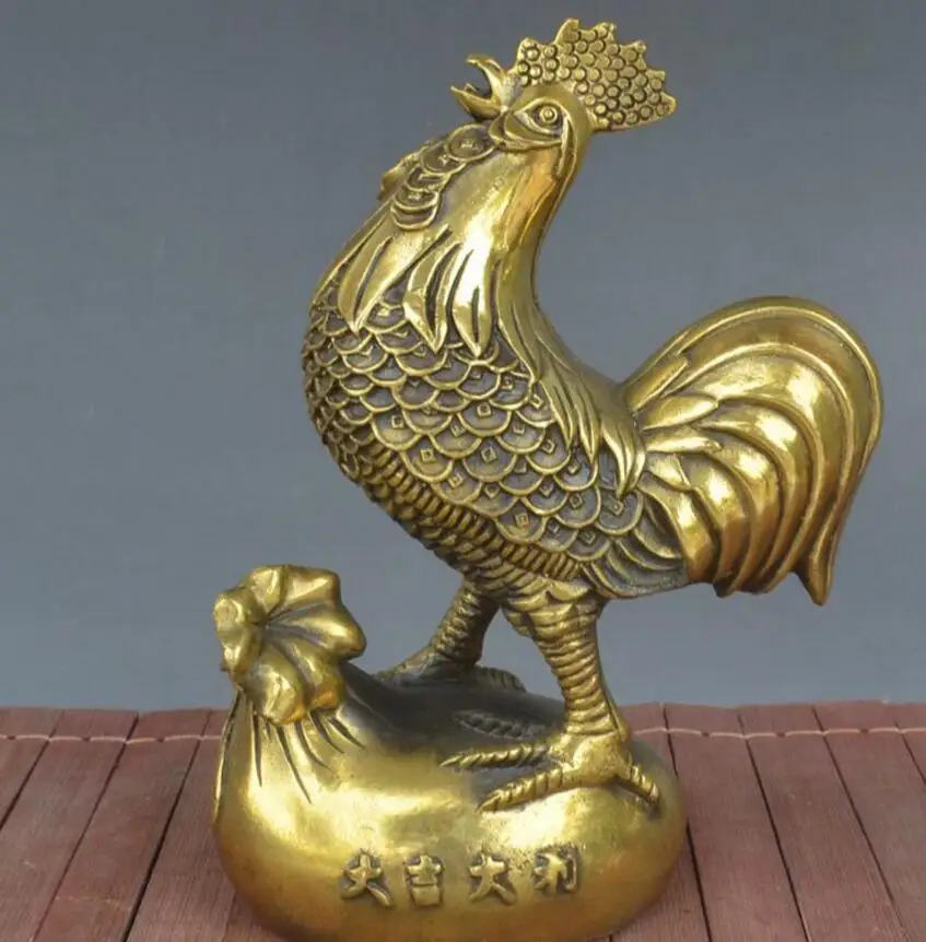 

Copper Statue New Kaiguang brass auspicious Golden Rooster ornament Zodiac chicken home decoration office crafts