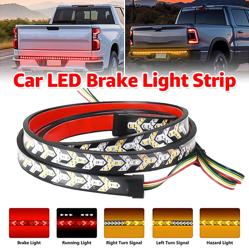 12 24V Car Truck LED Tailgate Light Strip Dynamic Flowing Arrow Tail Light LED Strip Brake Light Turn Signal Warning Lamp