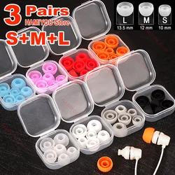 3pairs/lot LMS Anti Slip Waterproof Replacement Earplug Ear Tips Pads Set Silicone In-Ear Earphone Earbuds Covers Cap 4-6mm Soft