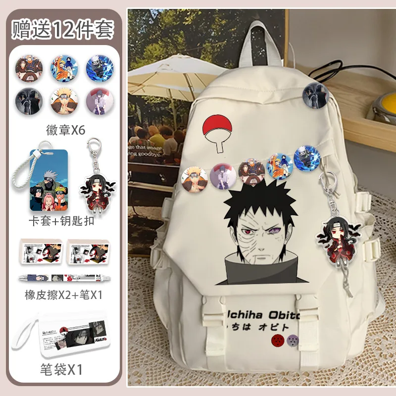 Naruto New Cartoon Student Schoolbag Casual and Lightweight Waterproof Stain Resistant Large Capacity Cute Backpack