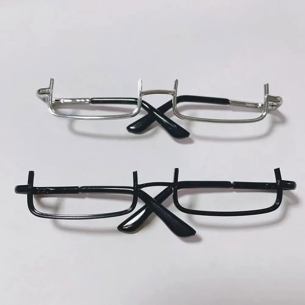Urocze metalowe okulary dla lalek, półramka, bez szkiełek, pluszowe okulary dla lalek, akcesoria dla lalek, lalki 20 cm