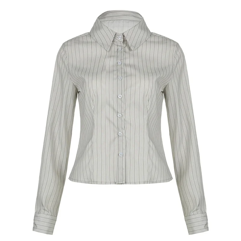 ASDS-Super miękkie koszule zapinane na guziki bez zmarszczek dla kobiet w jednolite paski formalne sukienki do pracy bluzki topy