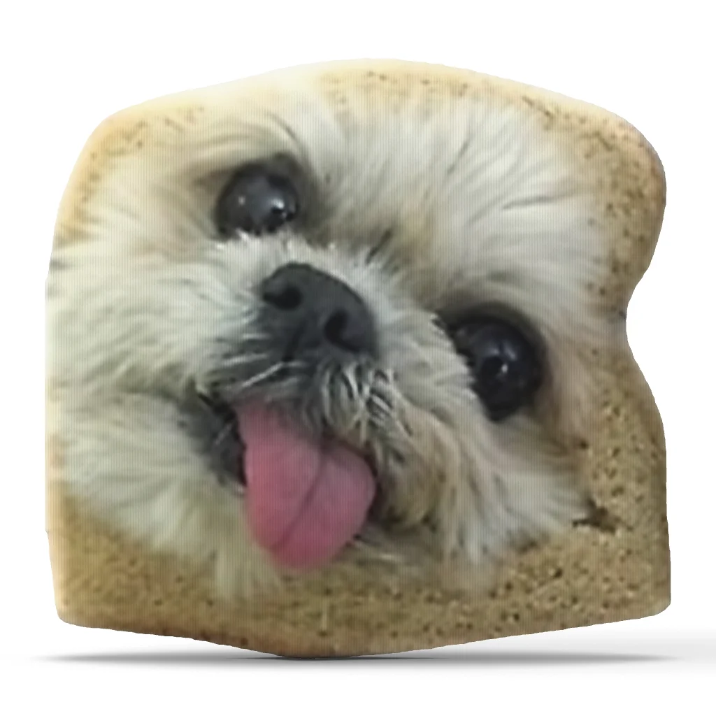 Funny Dog Face Bread Slice Shaped Throw Pillow Stuffed Cushion Decorative Pillow Gift for Pet Lovers Sofa Home Decor Accent