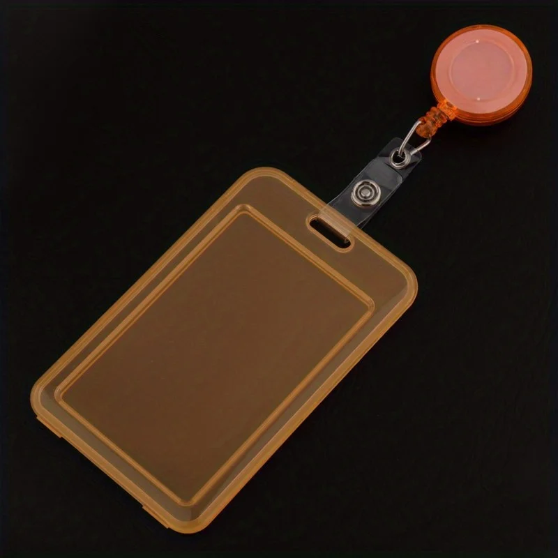 مجموعة بكرة شارة معرف PET شفافة متينة مكونة من 5 قطع - حامل بطاقات بمشبك قابل للسحب لتمرير الطالب/المعلم، بطاقات المفاتيح، رخصة القيادة