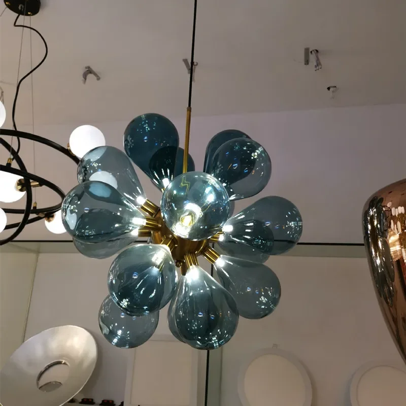 Lampadario a soffitto a bolle di vetro nordico per camera da letto, soggiorno, tavolo centrale, cucina, lampade a sospensione, decorazioni per la casa, apparecchi di illuminazione