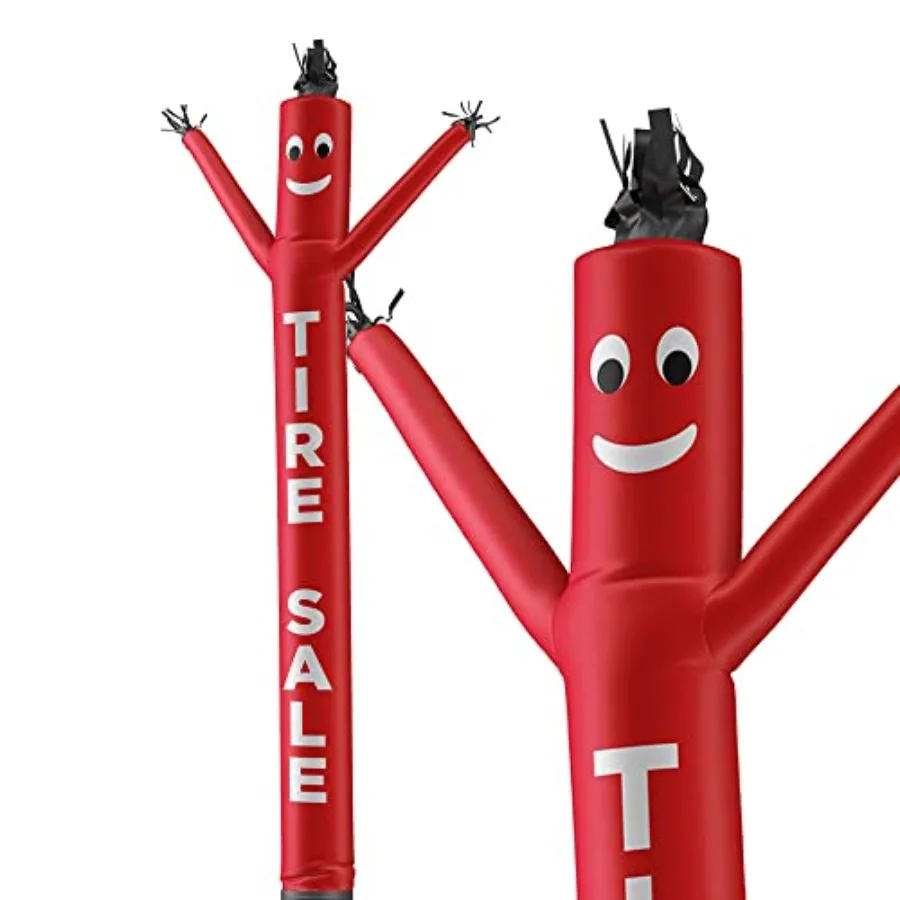 

Business promotion inflatable tube man: 20 ft tall air dancer, polyester fabric, bright red and yellow, weather-resistant with