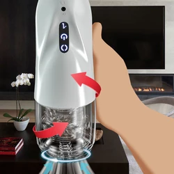 18+ Male Masturbator Cup Automatic Rotation Pocket Pusssy Blowjob Vagina Sex Toy Adult Sex Machine Masturbation For Men Cup