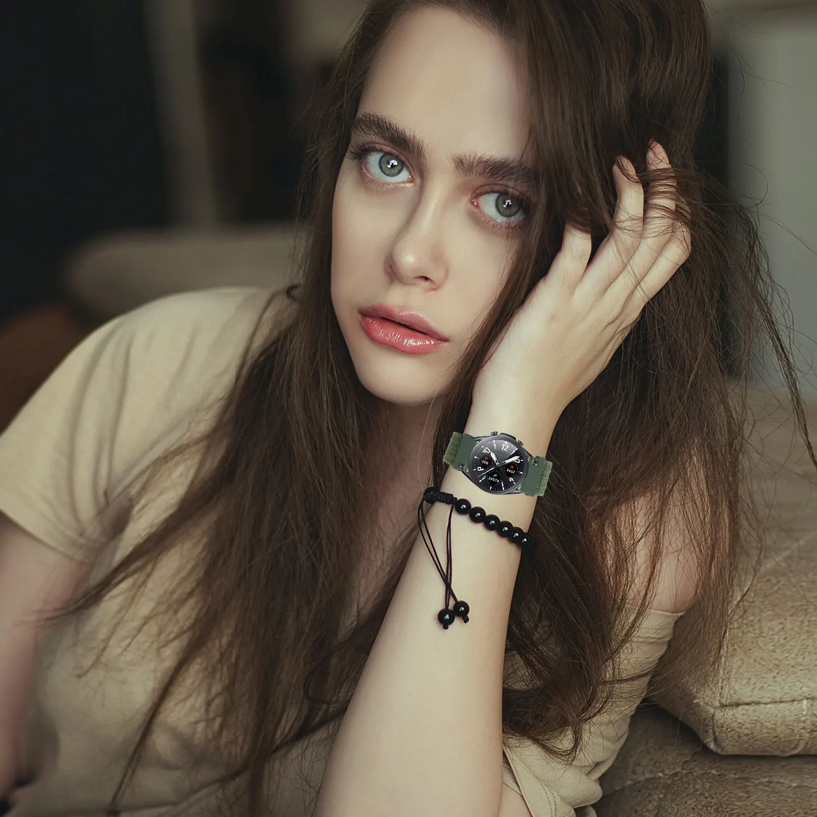 

1Pcs Watch Band Woven Nylon Elastic Strap Replacement Watchband Soft Flexible Fit for All Wrist Sizes Breathable Stylish Wrist