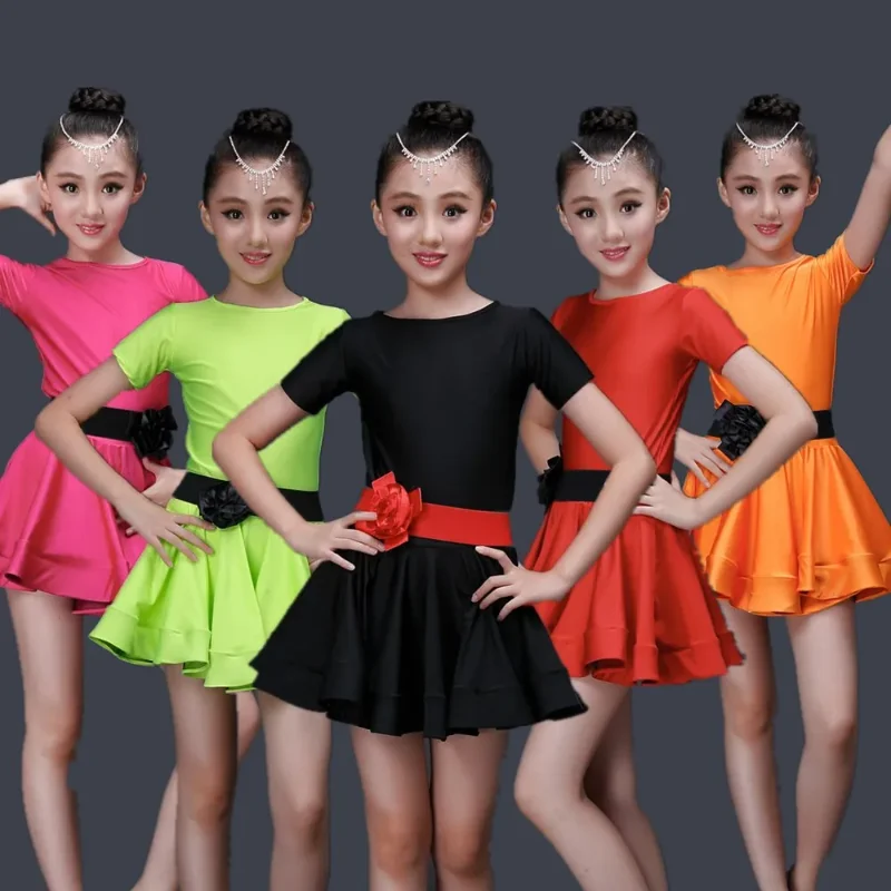 

Kids Dresses for Girls Latin Dance Dress Evening Party Stage Performance Clothing Fringe Ballroom Competition Costumes Set