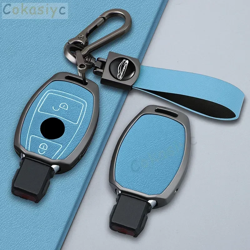 Zinc alloy Car Remote Key Case Full Cover Shell Fob for Mercedes Benz A B C R G Class GLK GLA W204 W251 W463 W176 AMG Keychain