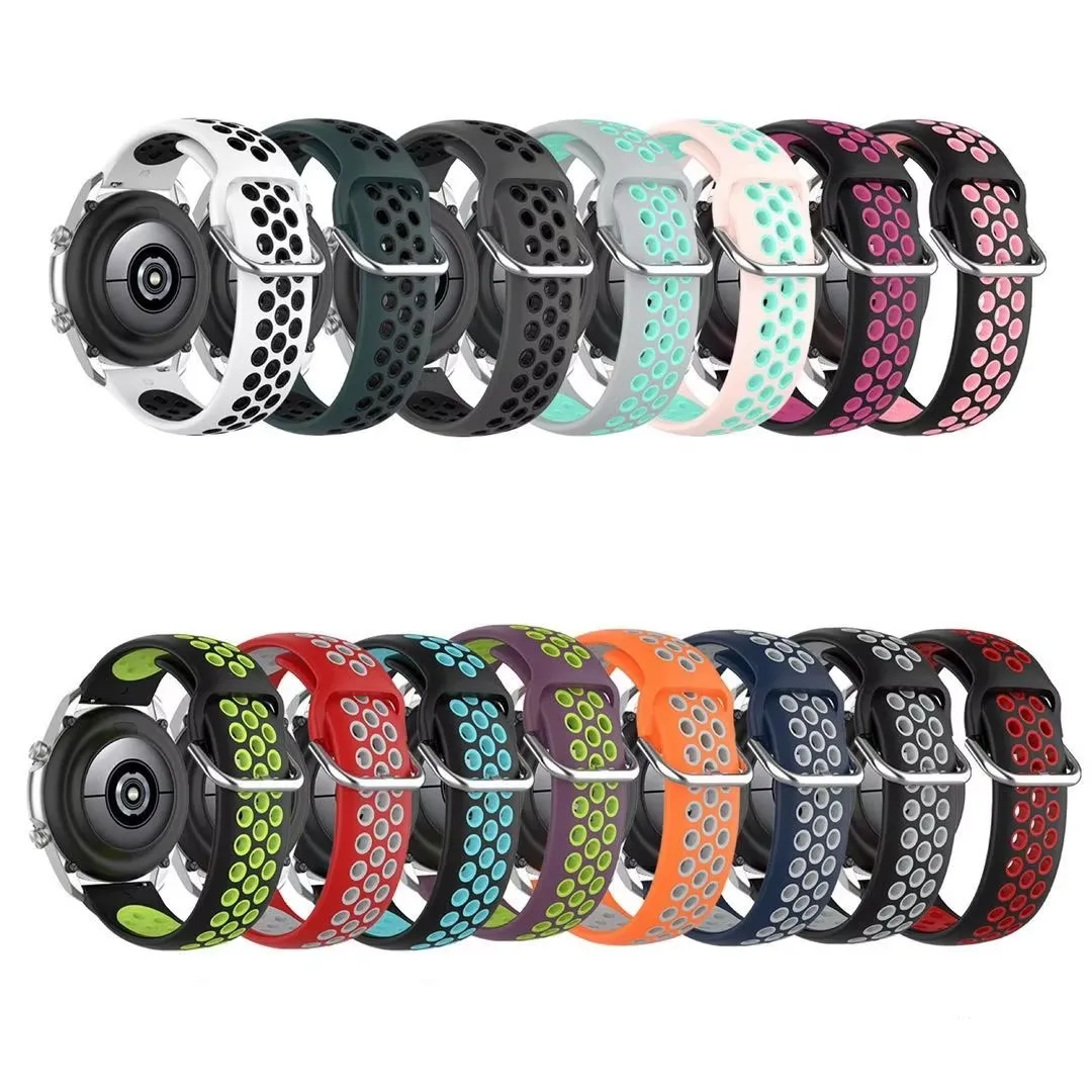 Two-color 22mm 20mm  Breathable replacement strap  Samsung Galaxy Watch 6-5-pro-/active 2 40-44mm galaxy watch 4 straps