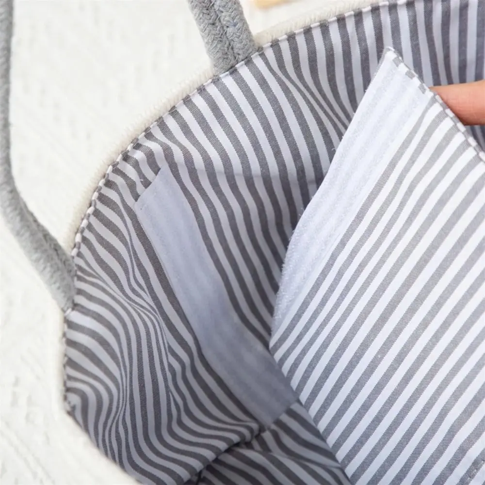 

Daily Use Convenient Diaper Storage Basket Hand-Held Cotton Thread Mommy Handbag Large Capacity Tote Bag Baby Diaper Bag Picnic