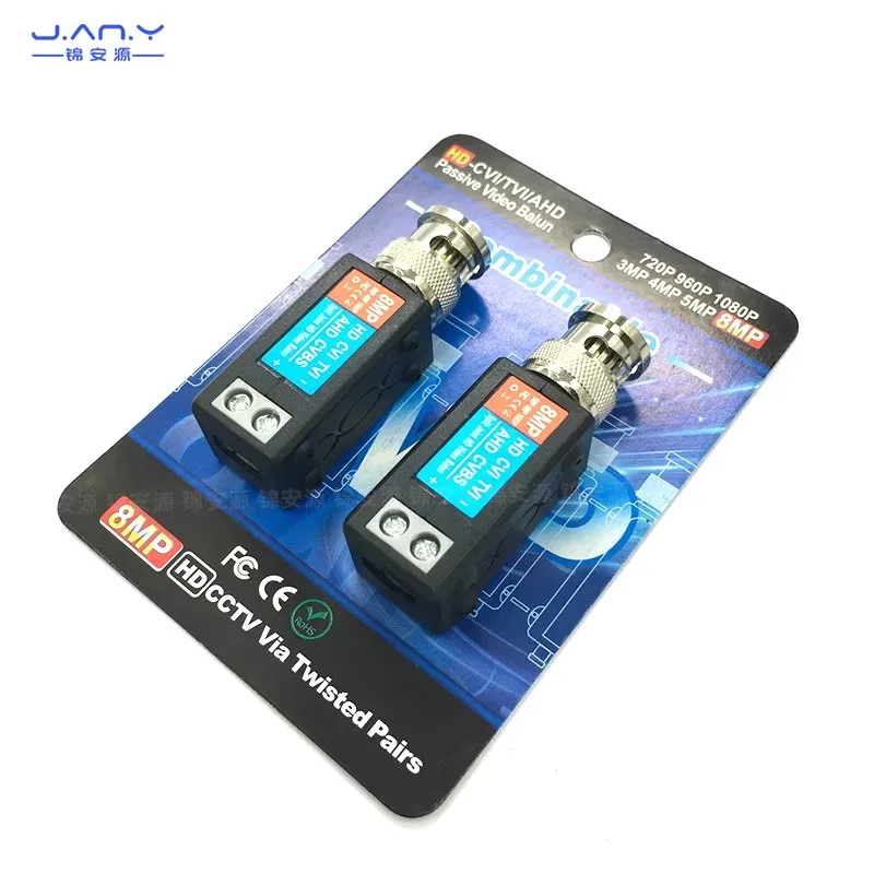 8mp coaxial HD twisted pair transmitter anti jammer network cable to BNC video monitoring screw connection
