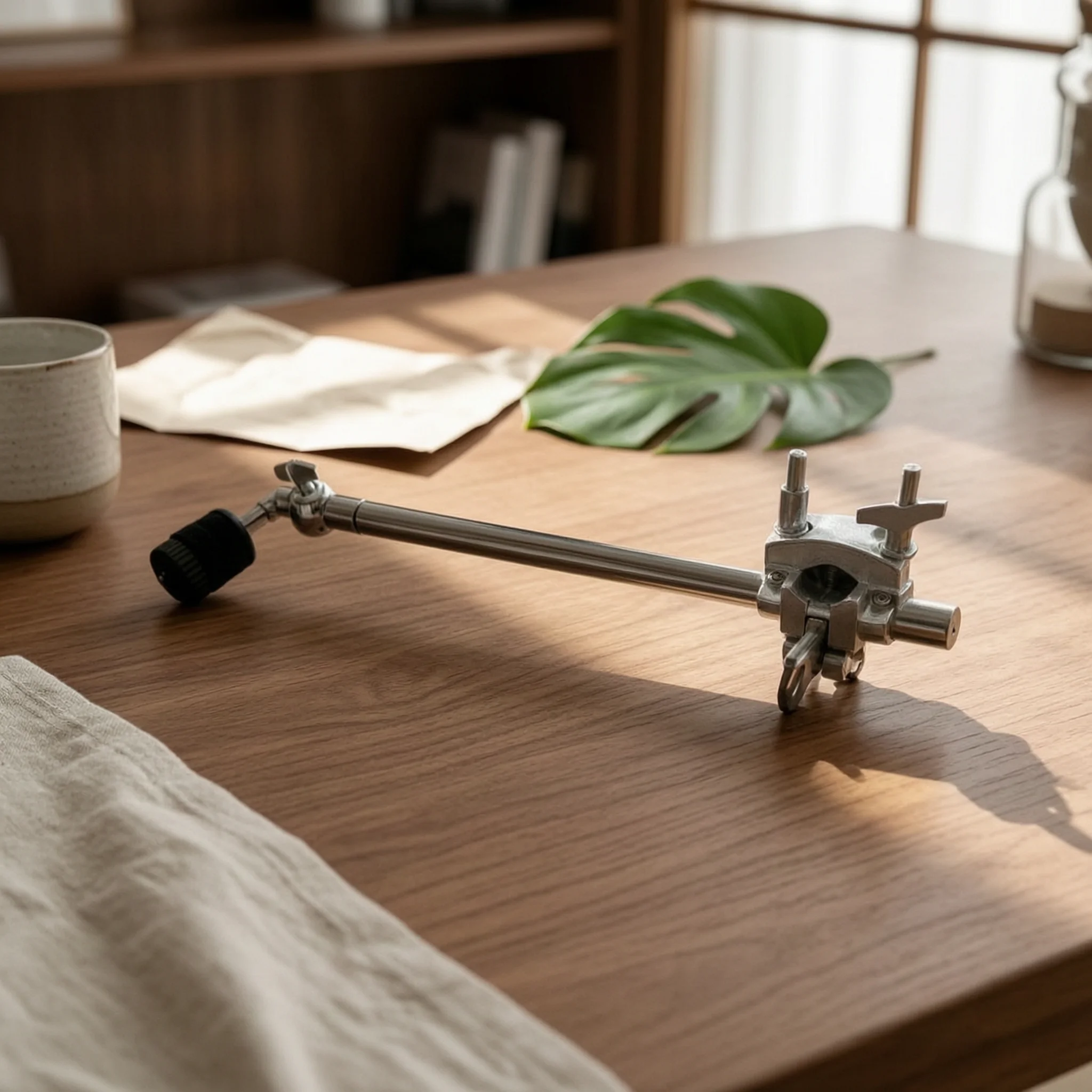 Drum Hardware Clamp with Cymbal Rod Compact Cymbal Mount with Multi-Function Clamp Percussion Accessory Easy to Install Portable