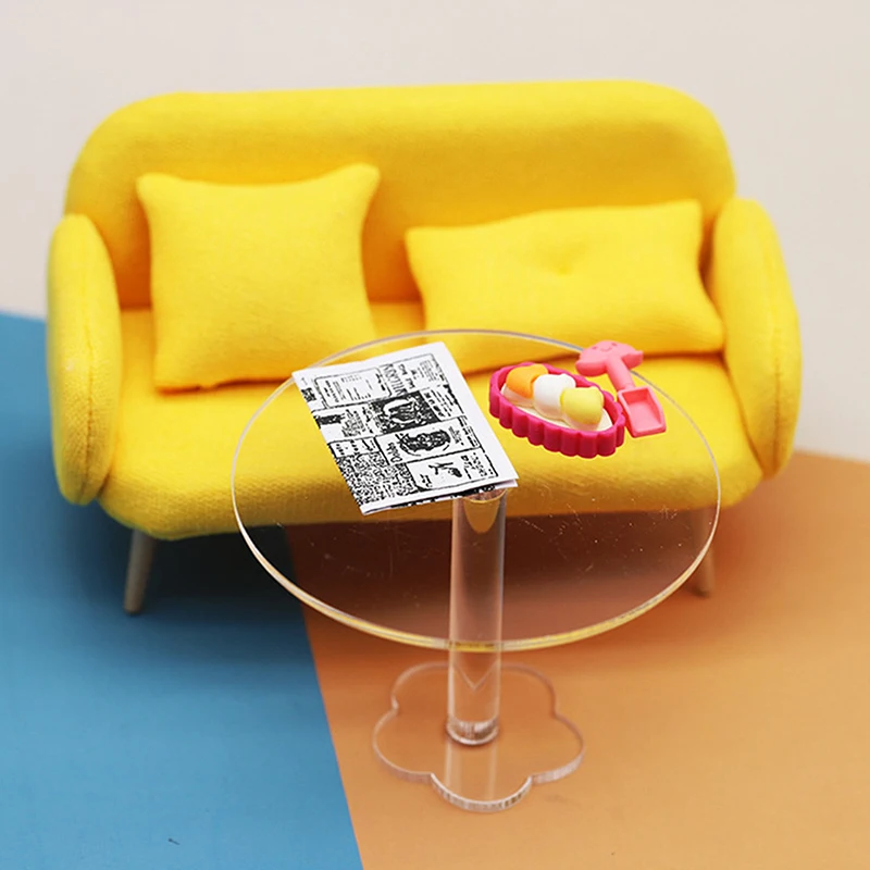 1 conjunto 1:12 casa de bonecas em miniatura acrílico mesa café modelo móveis cozinha acessórios alimentos para casa boneca decoração brinquedos presente