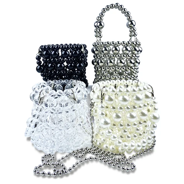 Torebka damska 2024, nowy produkt, koreańska gwiazda internetowa, mała, świeża, pusta, perłowa, łańcuszek, mini torba typu Bucket, podręczna torba typu crossbody