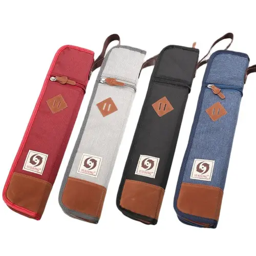 Bolsa gruesa impermeable para baquetas, funda para baquetas de tela Oxford de gran capacidad, bolsos con almohadilla, correa de transporte de algodón