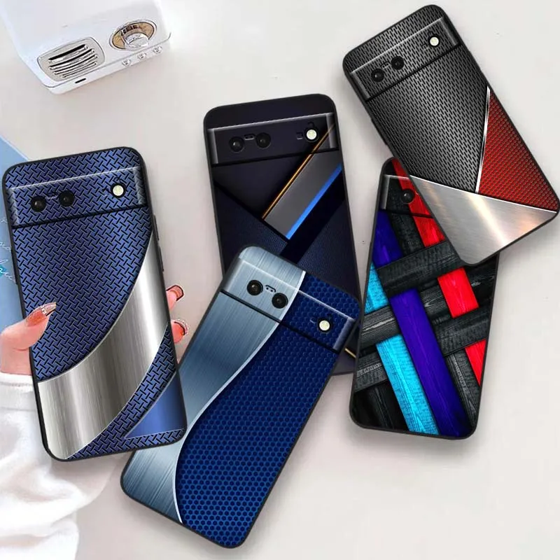 

Metallic style pattern Cover For Google Pixel 10 9a 9 8A 8 7 7A 6 6A Pro XL 2024 5G Black Soft TPU Silicone