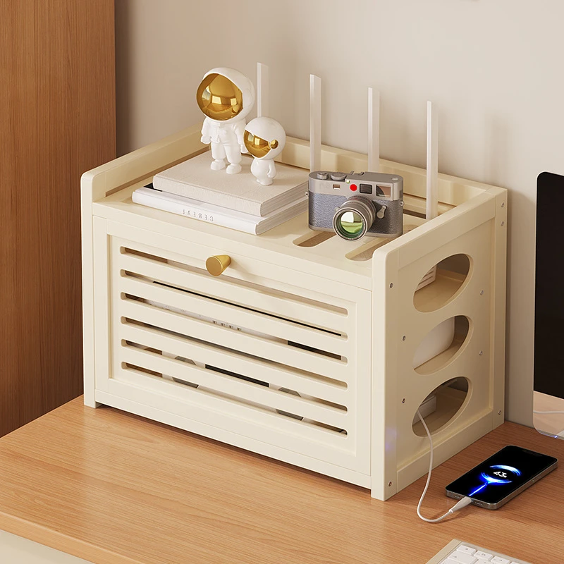 WiFi Router Shelf TV Box Organizer Multi Tier Storage Rack for Living Room Set Top Box Cable and Power Strip Storage