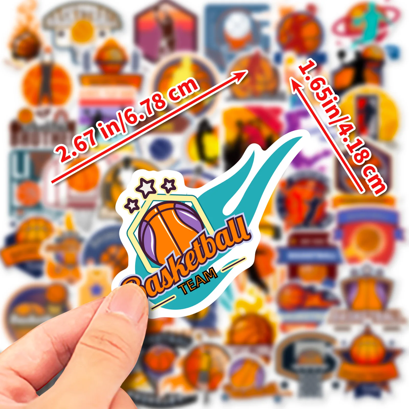 10/25/50pcs Basketball Sports Graffiti Stickers for DIY Skateboard Car Helmet Suitcase Water Bottle Phone Laptop Guitar