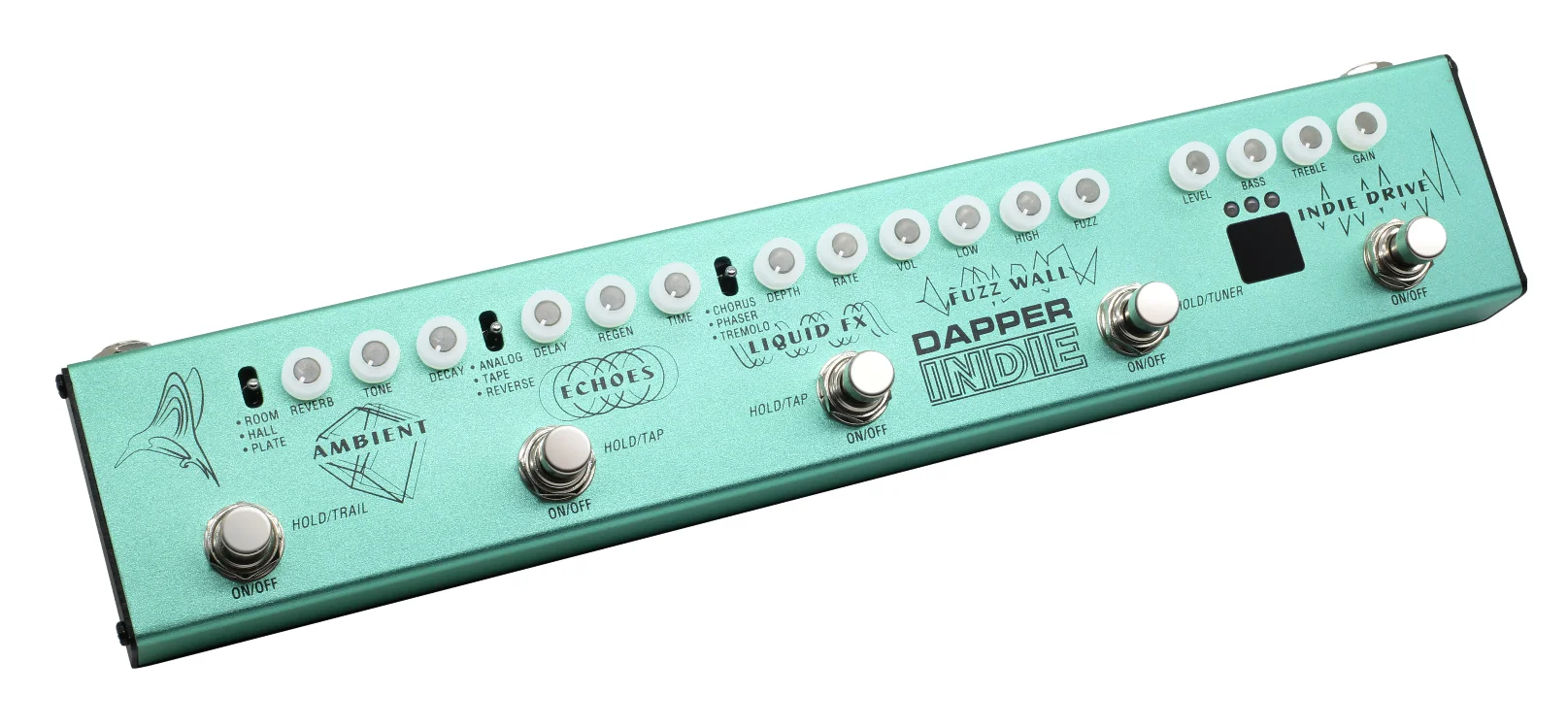 Valeton Dapper Indie combined effects pedal with fast,accurate  tuning for ambient/indie/experimental rockers and troublemakers