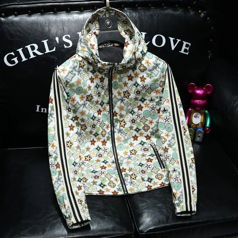 

Новая трендовая куртка с лентой, мужская повседневная модная тонкая куртка с капюшоном, молодежная индивидуальная куртка