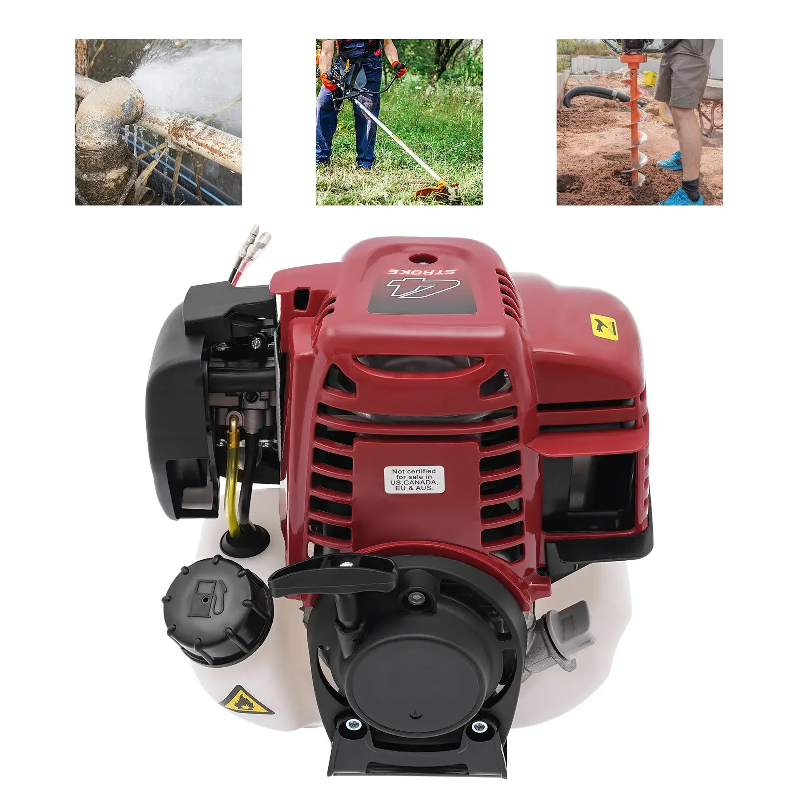 محرك جزازة العشب ذو الأسطوانة الواحدة ذات 4 أشواط - محرك بنزين مع نظام تشغيل السحب اليدوي