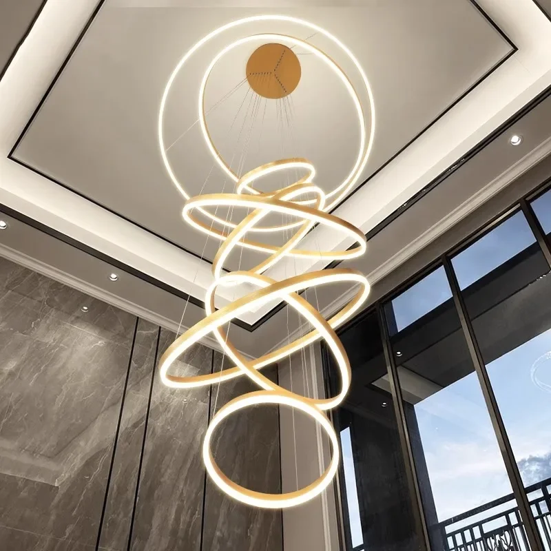 Decoração moderna para casa luzes led pingente luz lâmpadas para escada lustres para sala de estar pendurado luz iluminação interior