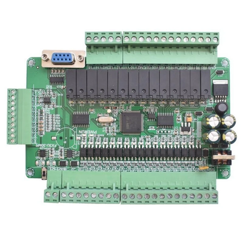 A92P PLC Industrial Control Board Simple Programmable Controller Type FX3U-30MR Support RS232/RS485 Communication