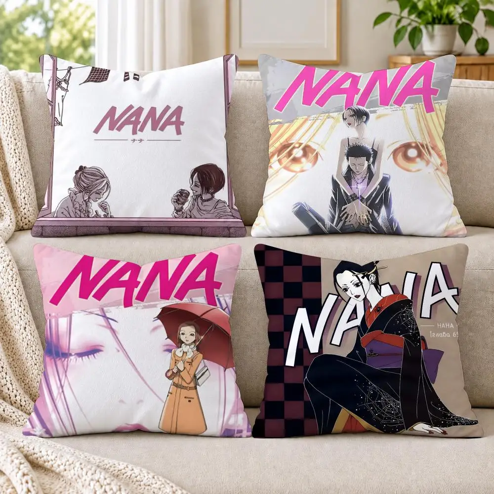 Arrival N-Nana Anime Cushion Cover Short Plush Double-Sided Printing Sofa Bedroom Pillow Case Aesthetic Home Decor