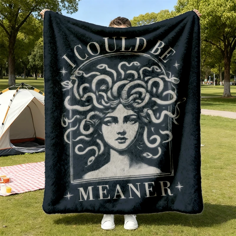 I Could Be Meaner Flannel Blanket, Sarcastic Women Flannel Throw, Women History Cozy Blanket