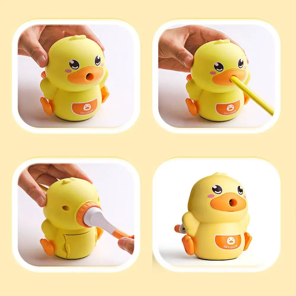 Kawaii Ente Bleistift spitzer manuelle Handkurbel Bleistift schneider Spitzer Kinder Geschenk koreanische Schreibwaren Schule Bürobedarf