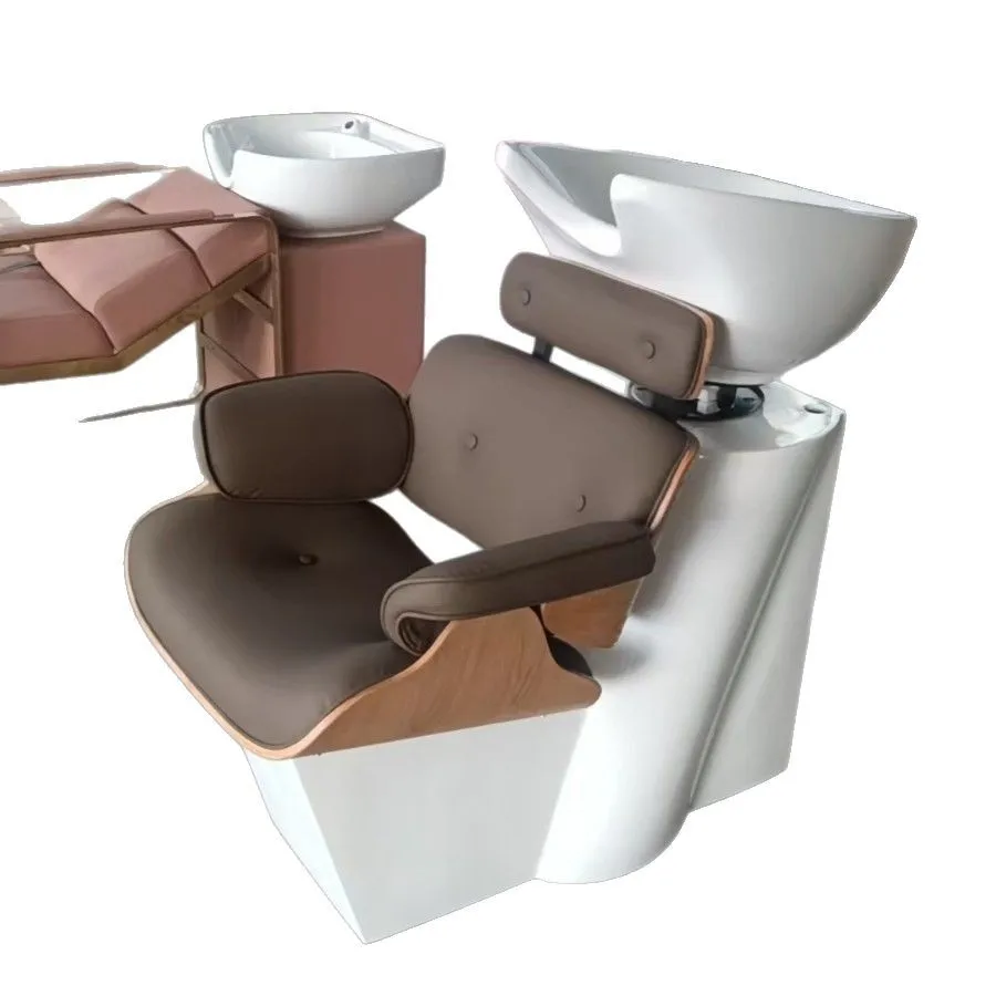 

Lmm seated shampoo bed semi-reclining reclining chair hair salon special small deep basin flushing bed